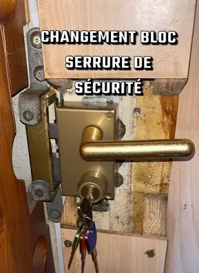Changement de bloc serrure de sécurité sur porte à Le Mans